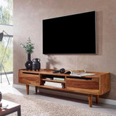 ONIJA Solid Sheesham Wood TV Unit with 2 Drawers